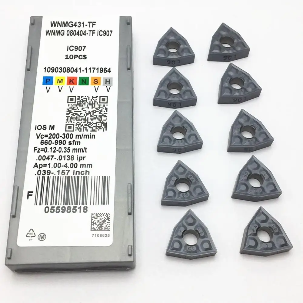 

Цилиндрический Токарный Инструмент WNMG080408 TF IC907 / IC908 WNMG080404 TF IC908/IC907, Карбидное лезвие WNMG 080404, 10 шт.
