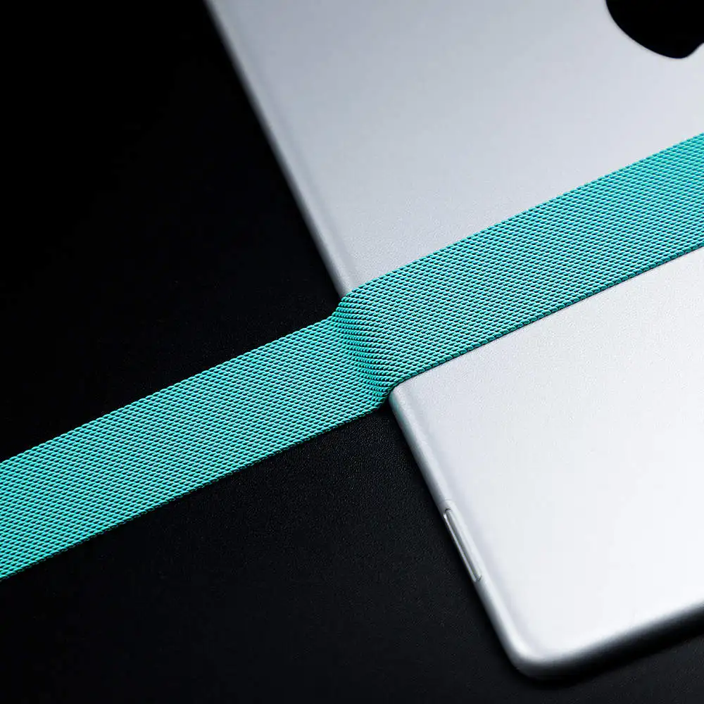 soft blue Высококачественная Миланская петля для apple watch, ремешок для apple watch 4, 5, ремешок 44 мм, 40 мм, iwatch 3, 2, 1, 42 мм, 38 мм, лучший материал - Цвет ремешка: soft blue