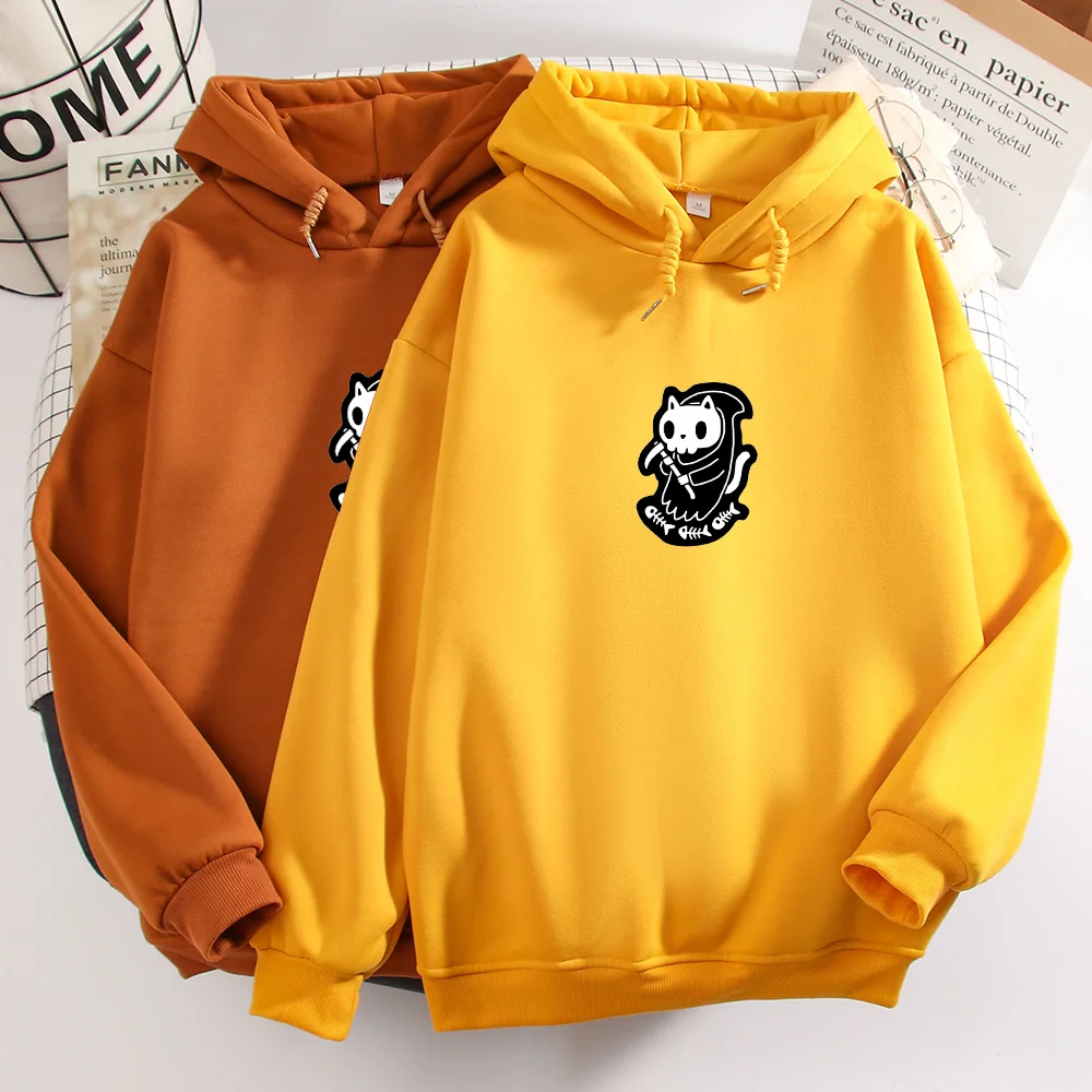 Cartoon Skull Print Sweatshirt Plus Size Women Harajuku Hoodie Kpop Style Sweetshirt for Girls Long Sleeve Hoody Fashion Clothes