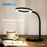 luckyled led table lamp dimmer usb nordic bedside lamp touch flexible eye protection desk lamp for study bedroom living room