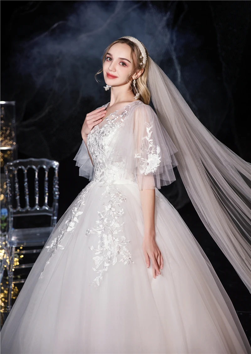 Винтажные Новый стиль летучая мышь Vestido De Noiva 2021 свадебное платье с коротким