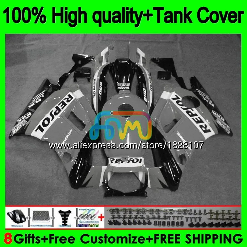 

600CC Fairing For HONDA CBR 600 FS Repsol grey 600F2 600FS 1BS.166 CBR600 F2 CBR600F2 1991 1992 1993 1994 91 92 93 94 Body+Tank