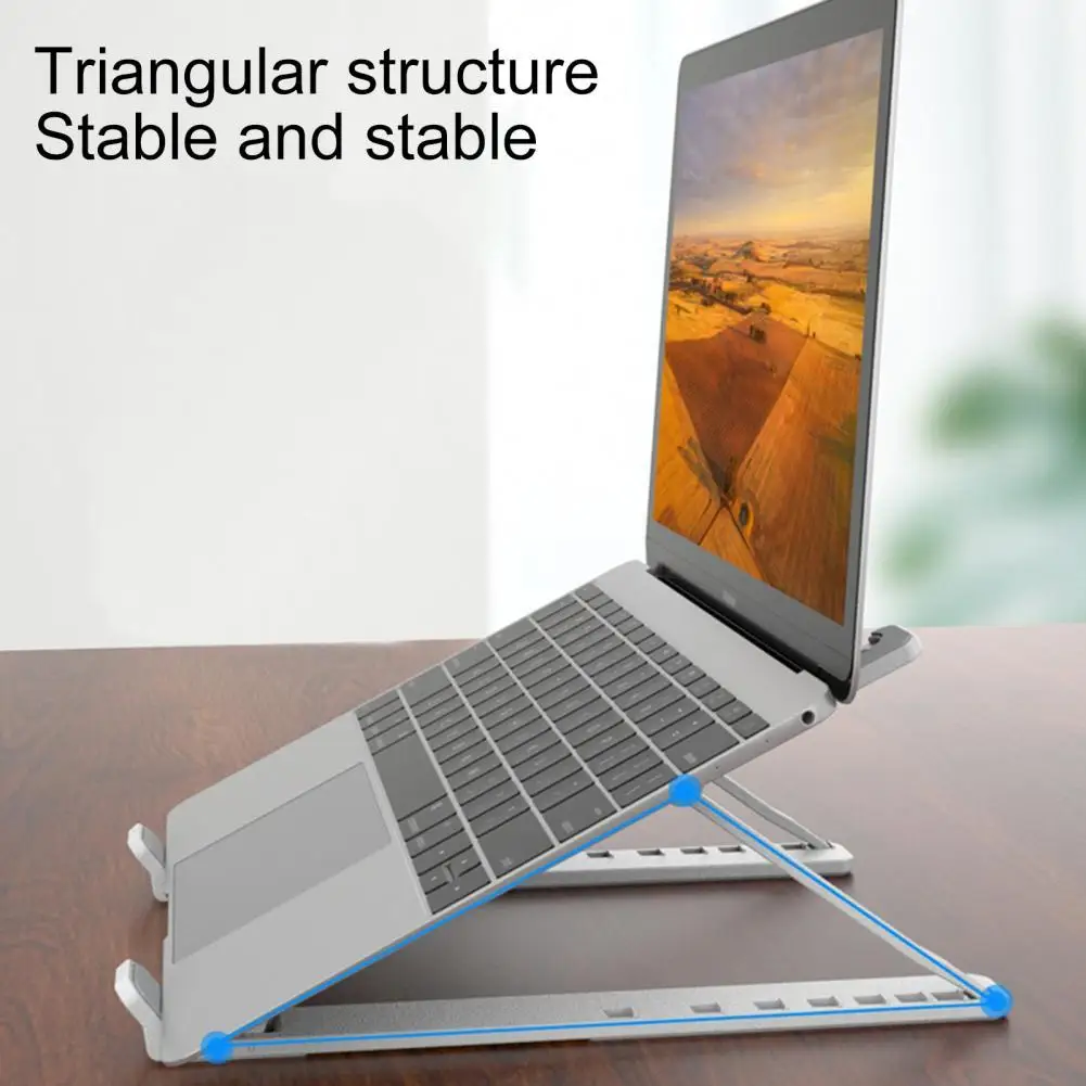 

Portable Adjustable Folding Laptop Stand Notebook Mount Holder PC Tablet Bracket with Eight-Level Adjustment