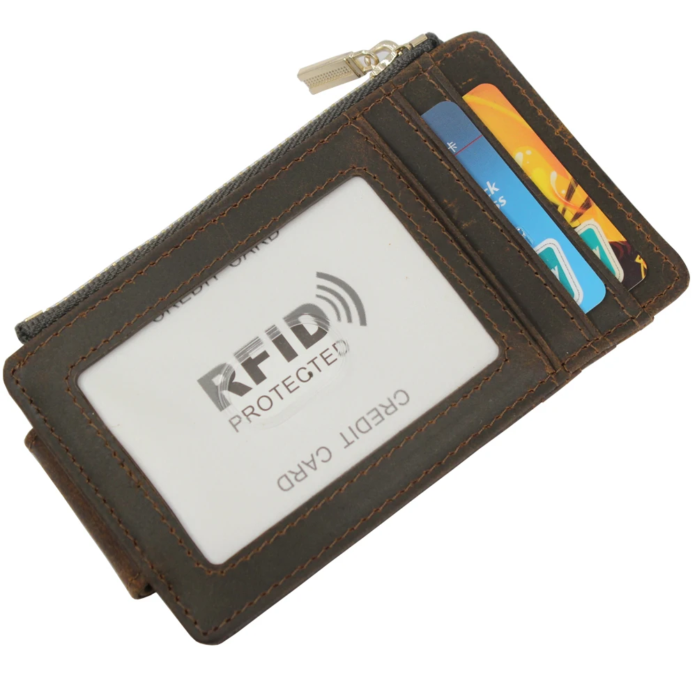 RFID gennuine кожаные бумажники оптом натуральная кожа зажим для денег передний карман