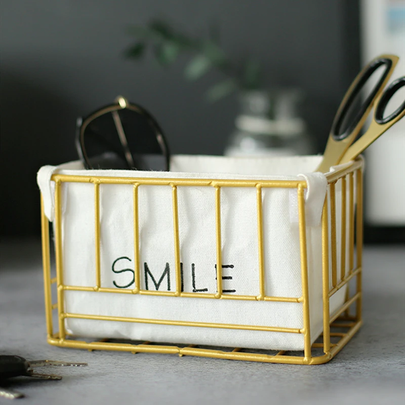 Настольная приемная коробка INS железная корзина для хранения косметики