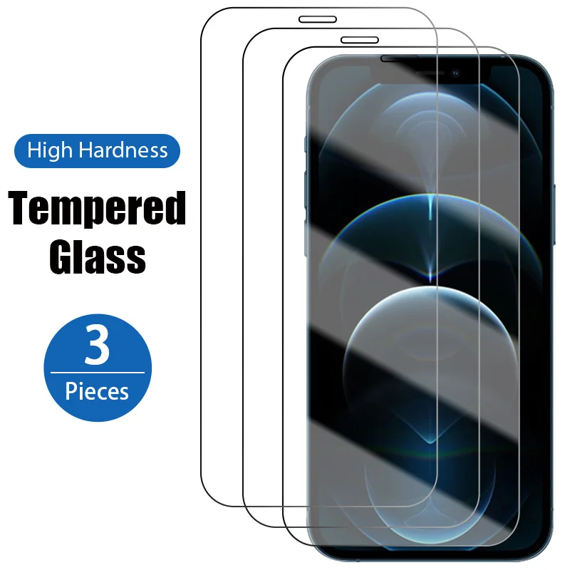 

3 шт. Защитное стекло для iPhone 13 12 11 Pro Max Mini, Защита экрана для iPhone 7 8 6 6S Plus XR X Xs Max, стекло