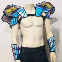 future show stage costume model catwalk men laser armors butterfly laser armor