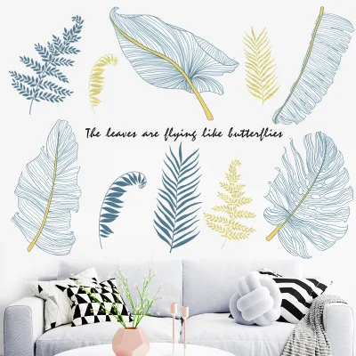 

Plant Wall Stickers Simple Modern Style Living Room Decoration Nordic Color Background Wall Painting Bedroom Decoration Mural