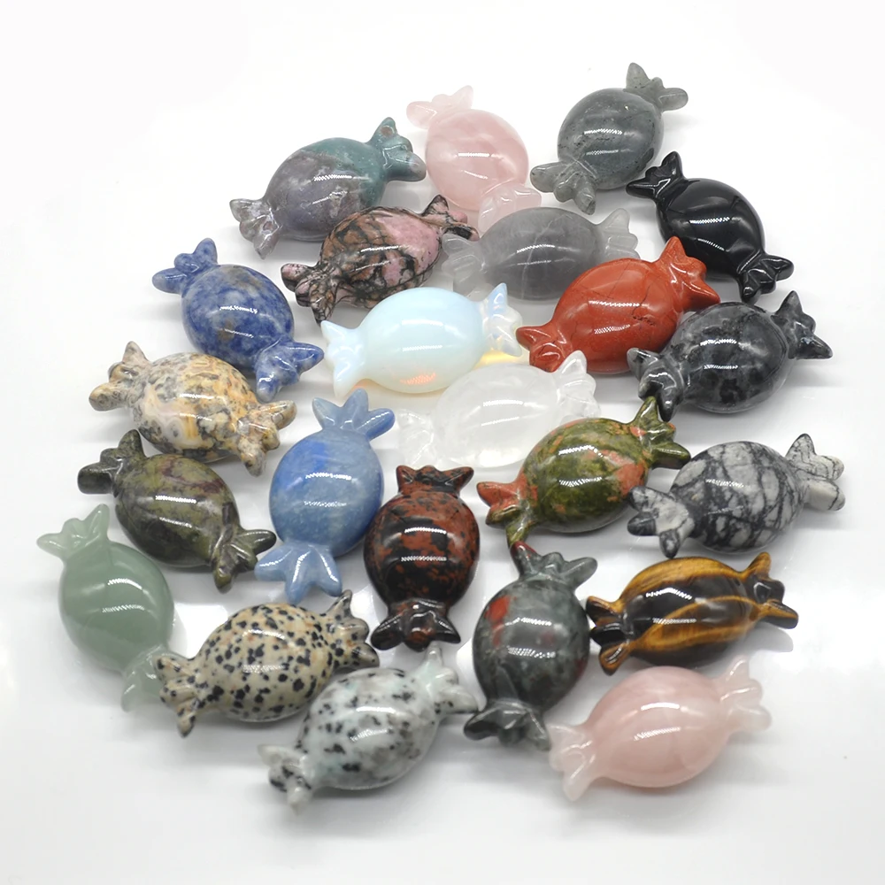 

Фигурка конфет Ssweet 2 дюйма, натуральный кристалл, кварц, обсидиан, агат, рейки, исцеление, ручная резьба, Хэллоуин, Рождественское украшение, ...