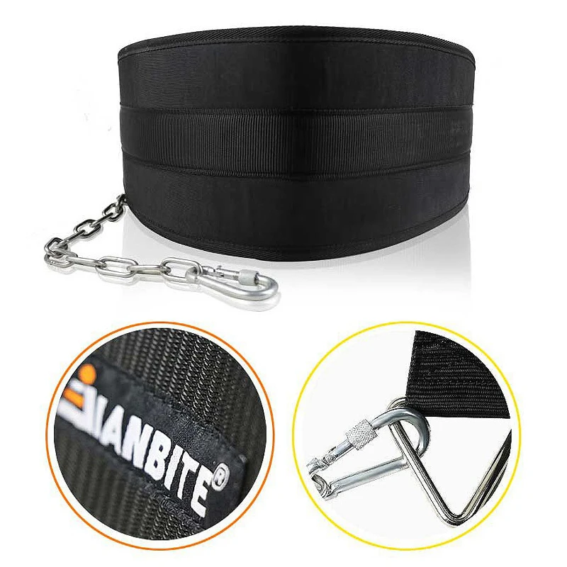 

Weight-bearing Lifting Belt with Iron Chains Fitness Pull-ups Hang Barbell Gym Booster Training Bold Belt for Kettlebell Barbell