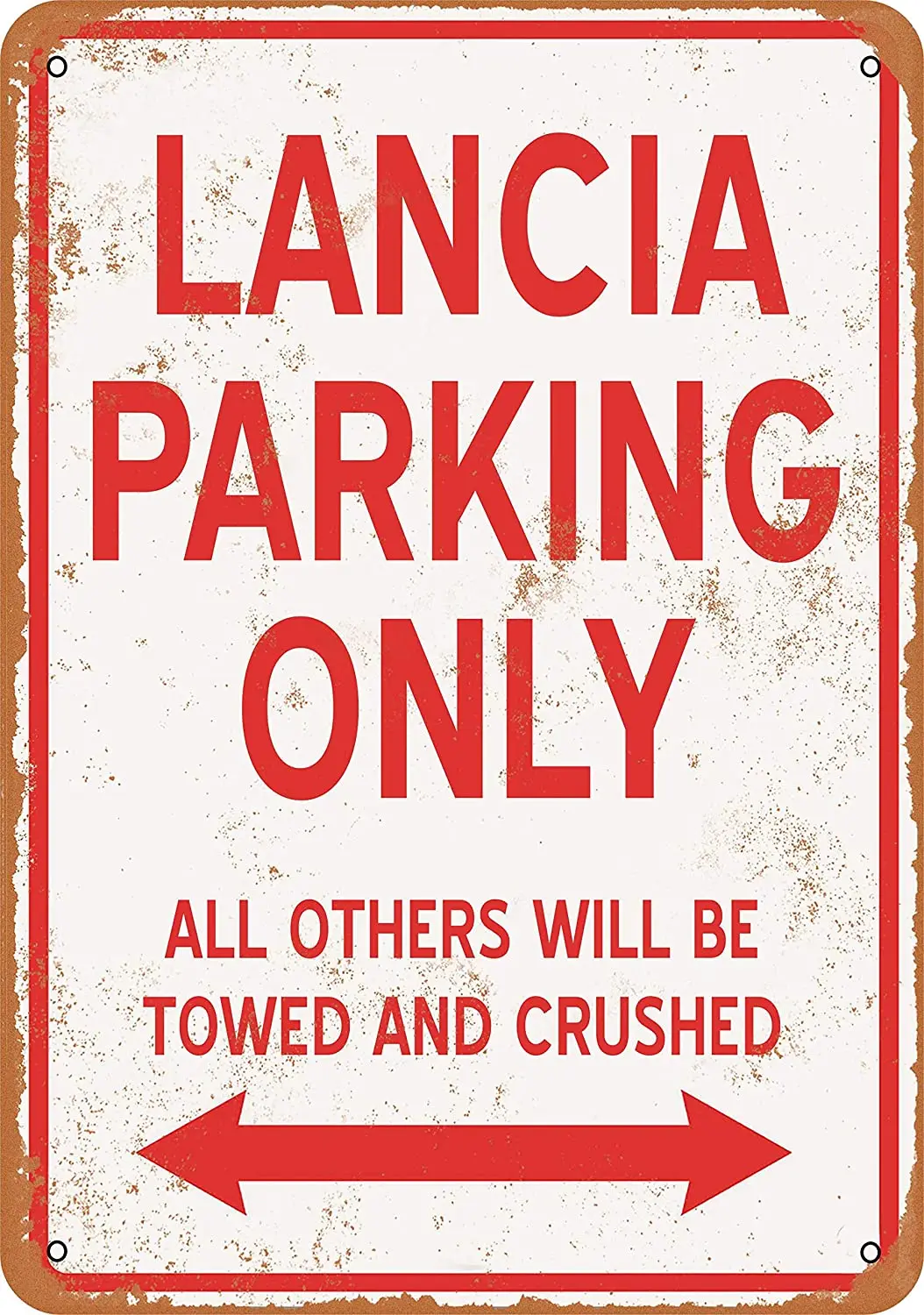 

WallColor 10 x 14 Metal Sign Lancia Parking ONLY Vintage Look