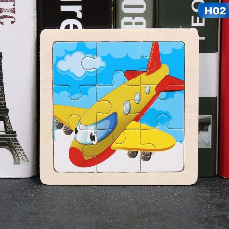 

12 Styles 9 Pcs Wooden Jigsaw Puzzles Cognitive Animals And Plants Kindergarten Children Educational Toys Gifts For Children
