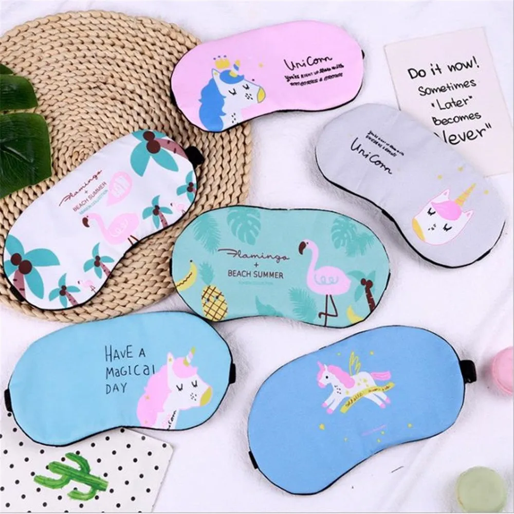 6 цветов маска для сна с фламинго мягкая глаз Накладка путешествия расслабление