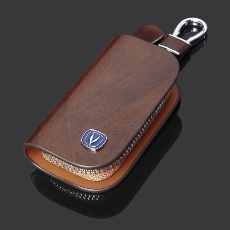 

Leather Car Logo Key case Remote Key Cover For Changan Eado XT CS35 CS75 CS85 CS95 Car Interior Accessories