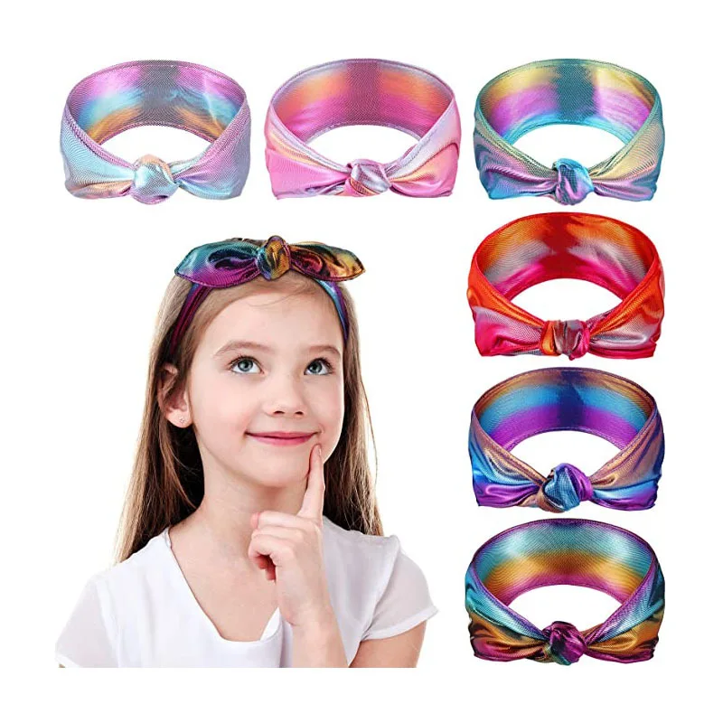 

Mermaid Knotted Headband Children's Birthday Party Elastic Twisted Hair Hoop Cute Rainbow Performance Girl's Hair Accessories