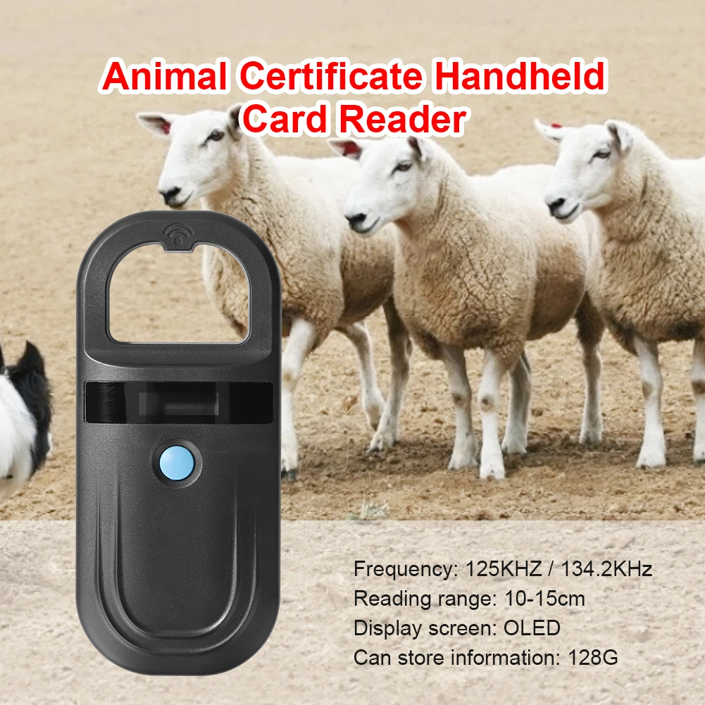 Animal Pet ID Chip Digital Scanner Certificate USB RFID Handheld Identification Tag Card Reader Transponder For Dog Cat | Безопасность и