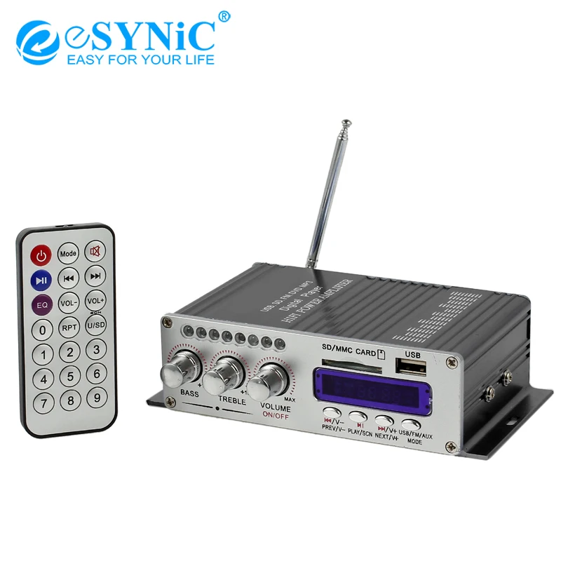 ESYNiC 12 В мини Hi Fi стерео аудио усилитель для Mp3 iPod автомобиля мотоцикла синий