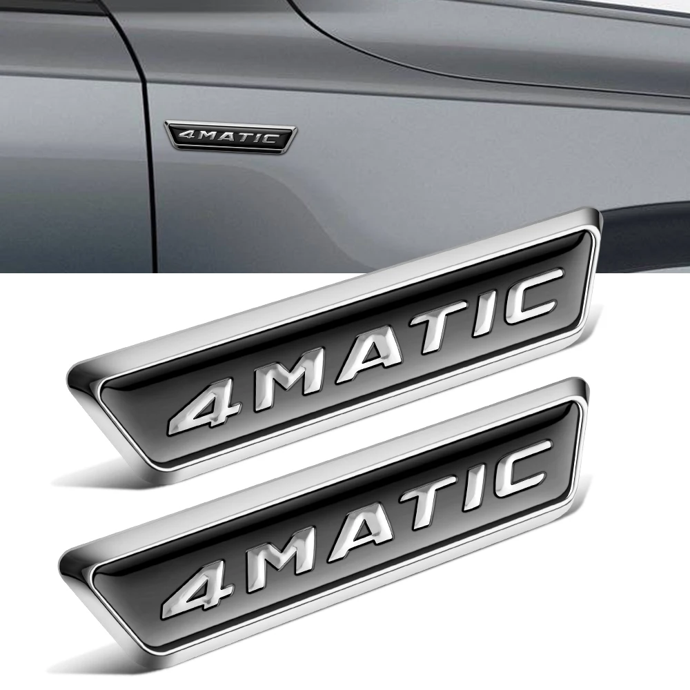

2 PCS 4MATIC LOGO Metal Car Side Fender Sticker For Mercedes Benz W212 W213 W117 W202 W205 W176 W207 GLA CLS AMG Styling Decals