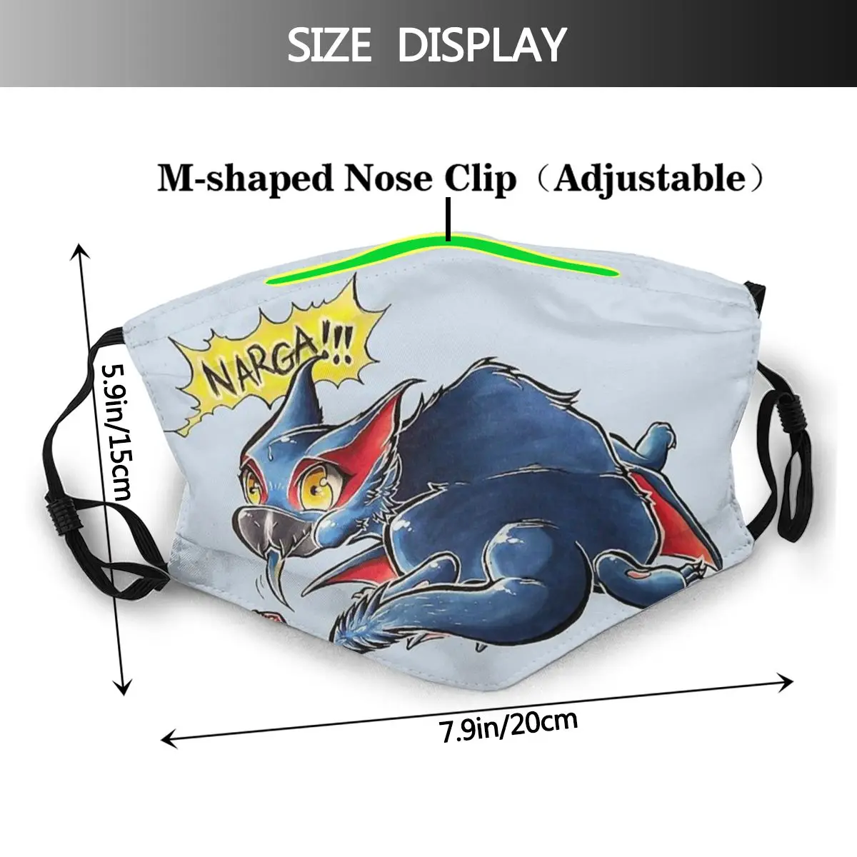Chibi Nargacuga унисекс Пыленепроницаемая маска с фильтрами для мужчин и женщин |