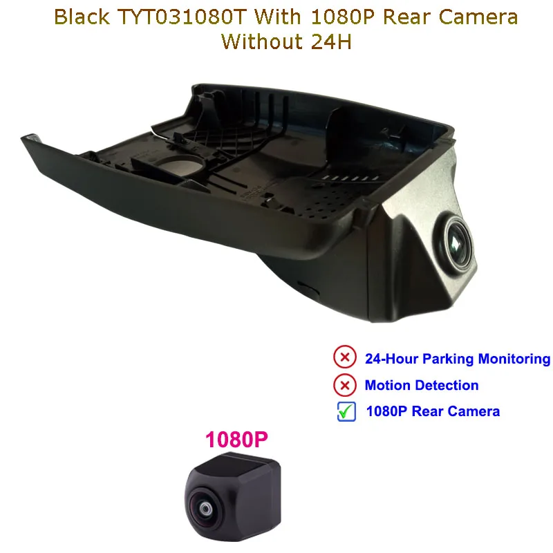 B1080P Rear 1080P Jabriel 1080P видеорегистратор, Автомобильный видеорегистратор, автомобильная камера, 24 часа, видеорегистратор, камера заднего вида для Toyota Chr Camry yaris corolla - Название цвета: B1080P Rear 1080P