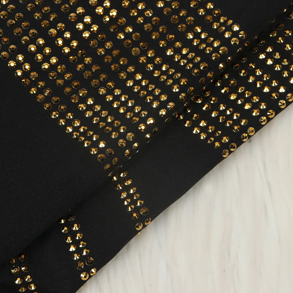 

Fashion Hot Diamond Dress For Spring 2021 New Plus Size Women's Round Neck Long Sleeve High Quality Sexy Split Long Dress S-3XL