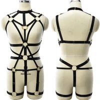 jlx harness edgy goth bodysuit bondage sexy lingerie punk cage bra hollow clothes accessories woman body harness leg garter