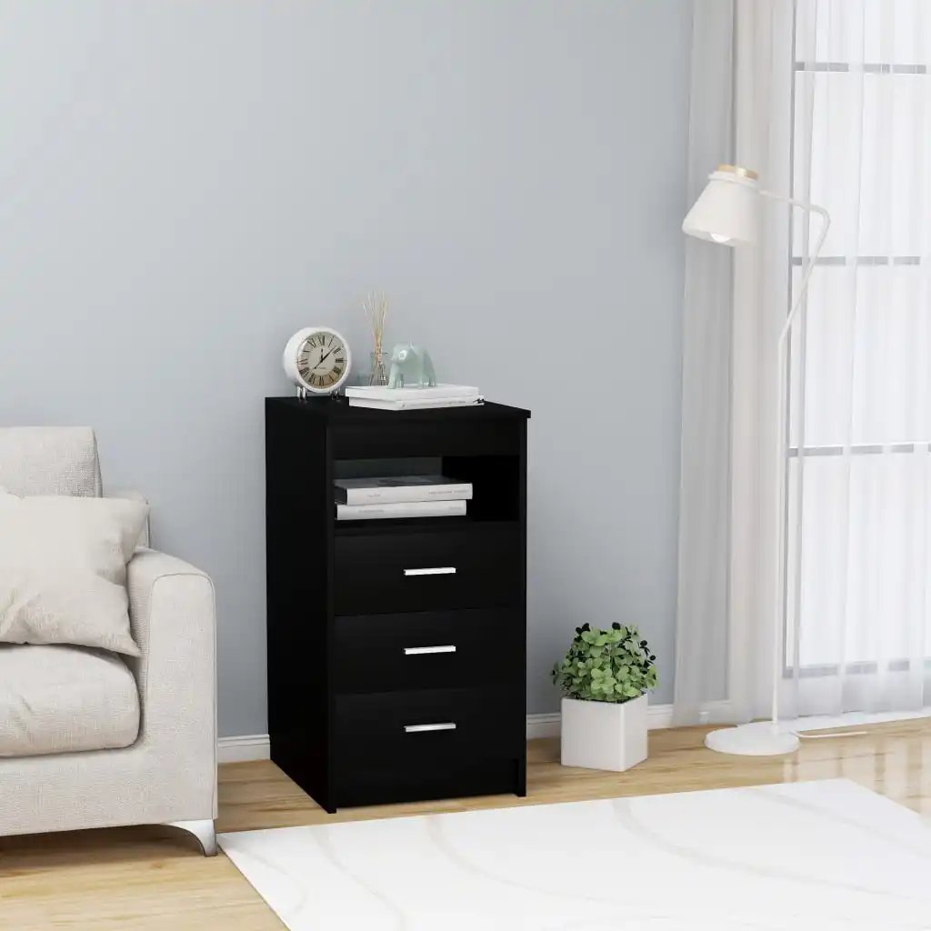 

Drawer Cabinet Black 15.7"x19.7"x29.9" Chipboard