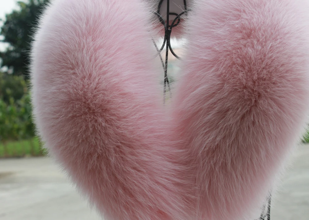 Fox Fur Collar Scarf Natural Fox Fur Collar for Hood Real Fur Collar Scarves Custom Made Winter Fur Scarf Warmer#P3