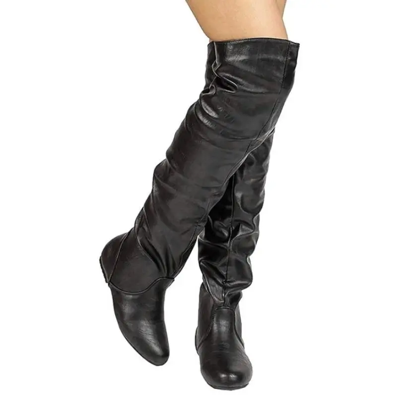 RIZABINA/Сапоги до бедра размера плюс 34 43 женские ботфорты в европейском стиле осенне
