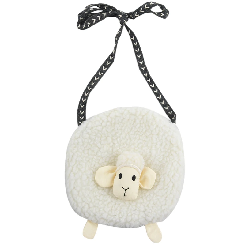 New Cute Sheep Shoulder Bag Girls Plush Cross Body Messenger Small Wallet Coin Purse Baby Travel Phone Pouch Key Satchel | Багаж и сумки