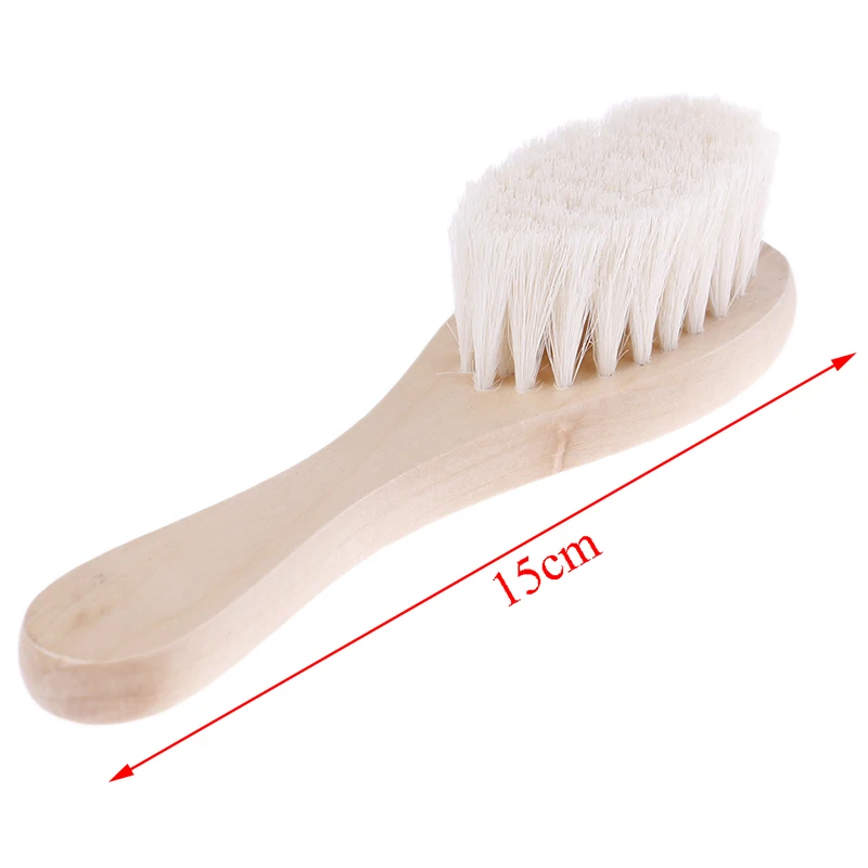 

Wholesale 1pcs Hair Brush Comb Wooden Handle Newborn Baby Hairbrush Infant Comb Soft Wool Hair Scalp Massage For Baby Retail