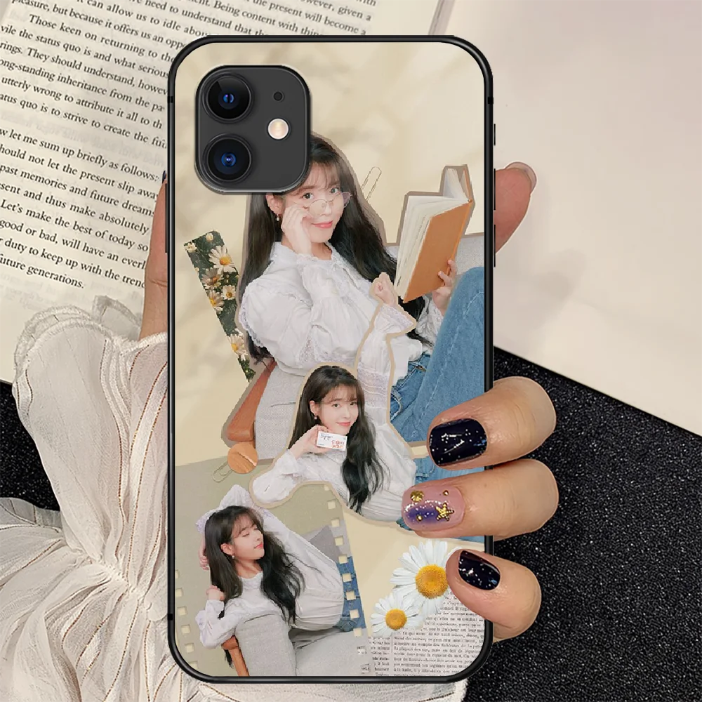 

Lee Ji Eun IU Phone Tempered Glass Case Cover For IPhone 6 6S 7 8 11 12 X Xr Xs Se 2020 Pro Max Plus Mini Bumper 3D Back Etui
