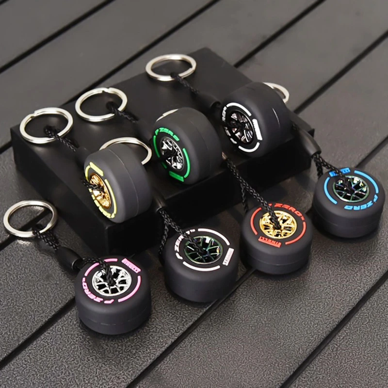 

2021 New Detachable Hub Tire Keychain Luxury Unisex Car Keychain Ring Mini F1 Racing Wheel Tire Keychain Luggage Key Charm