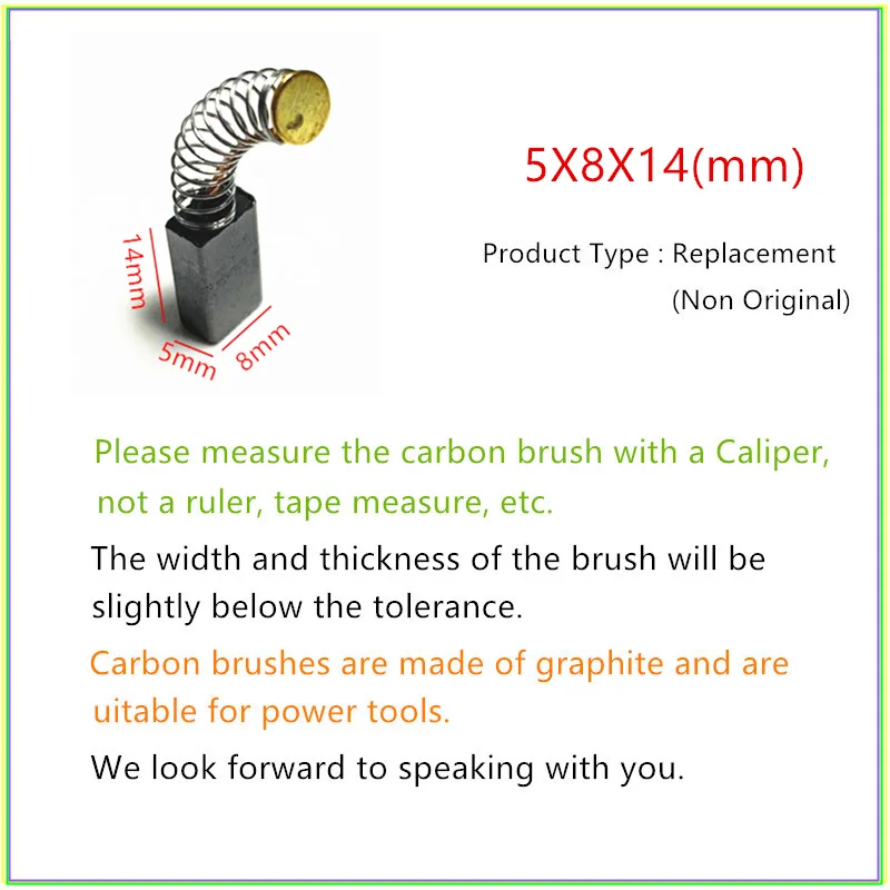 

Щетки угольные, 10 шт., 5x8x14 мм, для замены электродрелей Bosch CSB 5-13RE, CSB 450RLE, CSB 470RLE, CSB 480RE