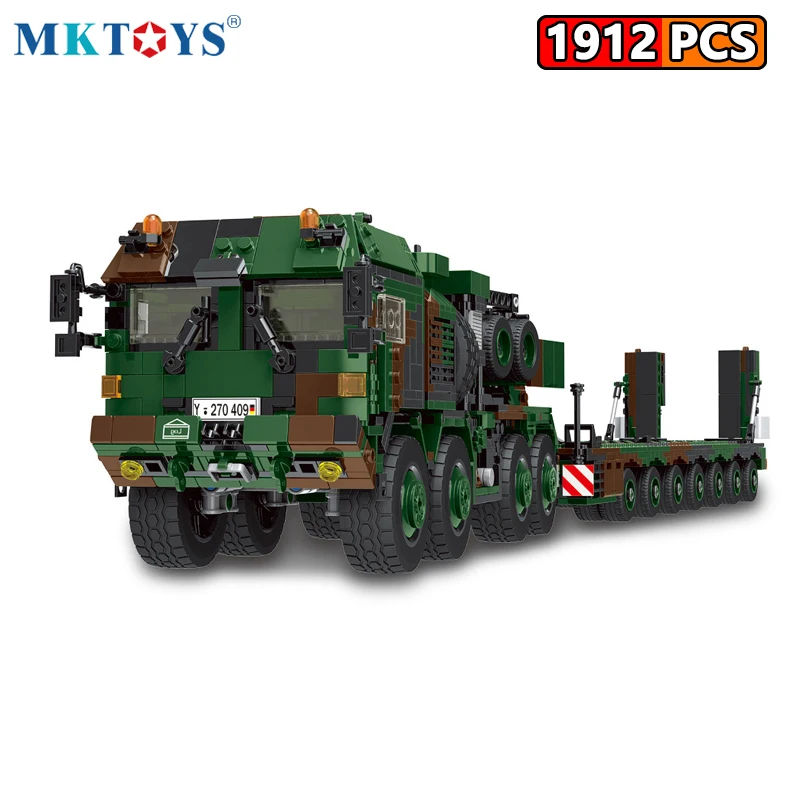 

MKTOYS Technical Battle Tank Transport Truck Armored Vehicle Batisbricks Building Block WW2 Military German Bricks Toys for Boys