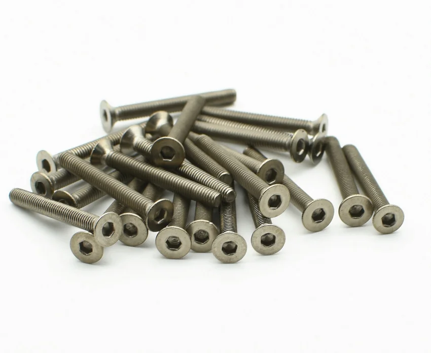 Титановый Болт M3 x6 25mm плоская головка шестигранная розетка оригинальный серый