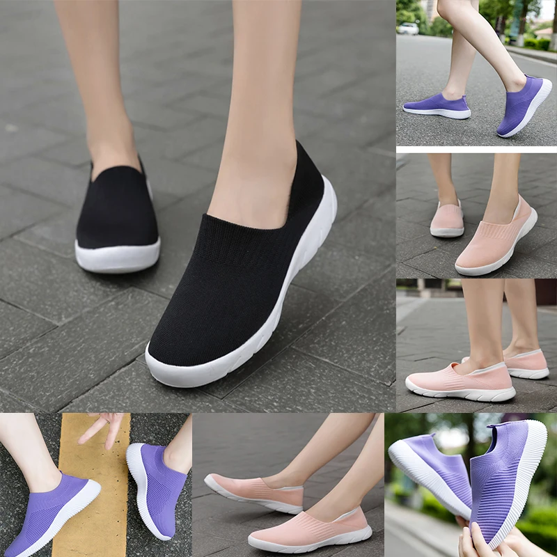 

New women's shoes spring and summer high quality comfortable breathable shoes grey black green leisure flat shoes 027