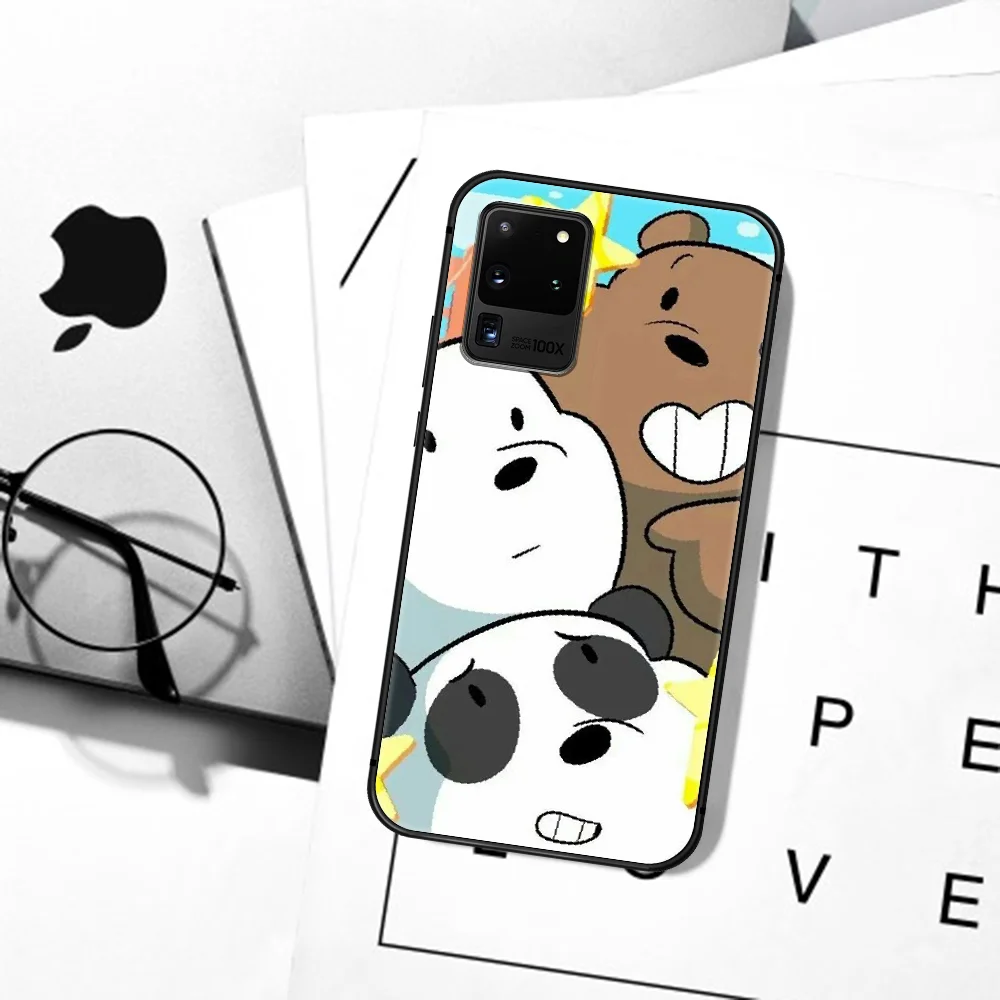 

Cartoon Bare Ice Bear Panda Cute Phone Case For Samsung Galaxy S 6 7 8 9 10 E 20 UITRA FE 21 Edge Note 8 9 10 Plus black Cell