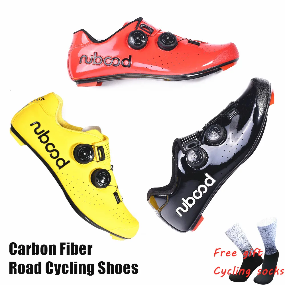 

HOT New Road Cycling Shoes Carbon Fiber Self-Locking Ultralight Breathable Wear Non-slip professional Bicycle Racing Shoes