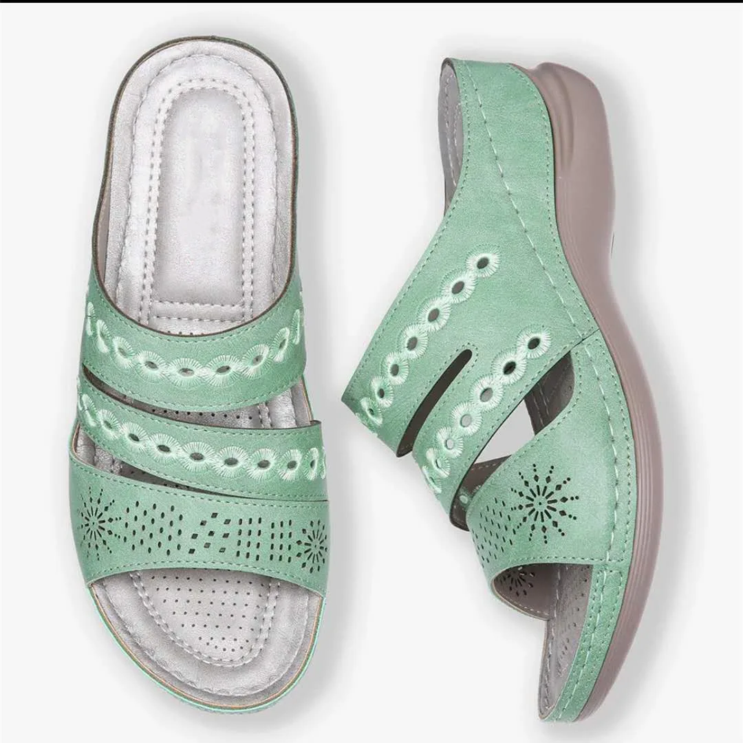 

Woman Summer Leather Vintage Sandals Buckle Casual Sewing Women Shoes Female Ladies Platform Retro Sandalias Plus 35-44