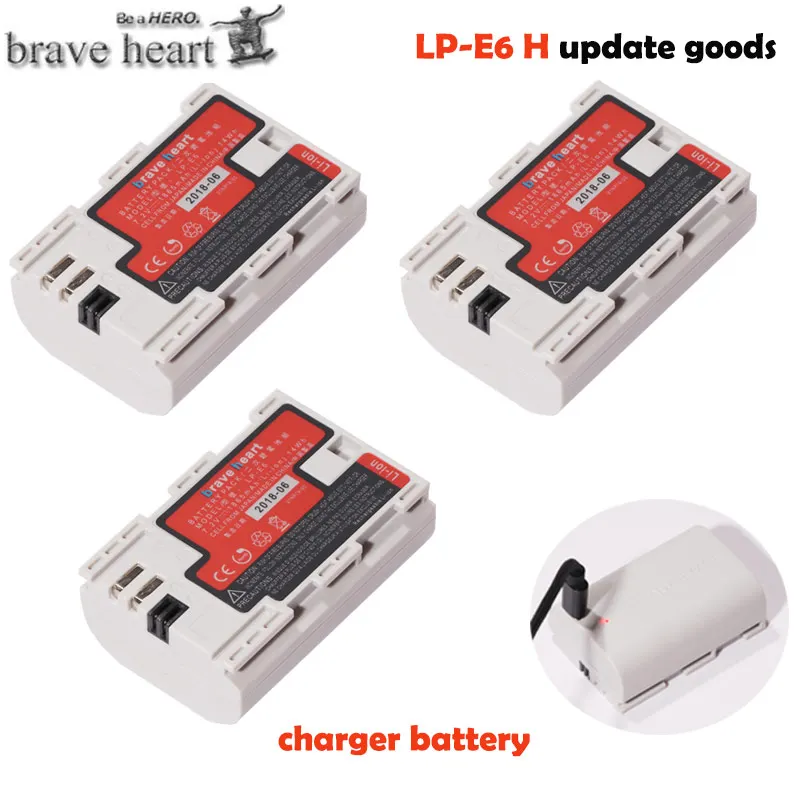 3x battery Высокое Качество 7,2 в LP-E6 LP-E6N LP E6 литий-ионная аккумуляторная батарея Сделано с японскими ячейками для Canon EOS 5D Mark II III 7D 60D 6D 80D - Цвет: 3x battery