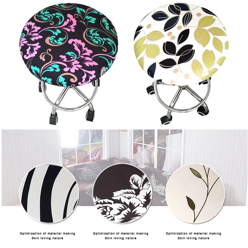 Meijuner Floral Printed Chair Cover Round Bar Stool Case Spandex Removable Dustproof For Hotel | Дом и сад