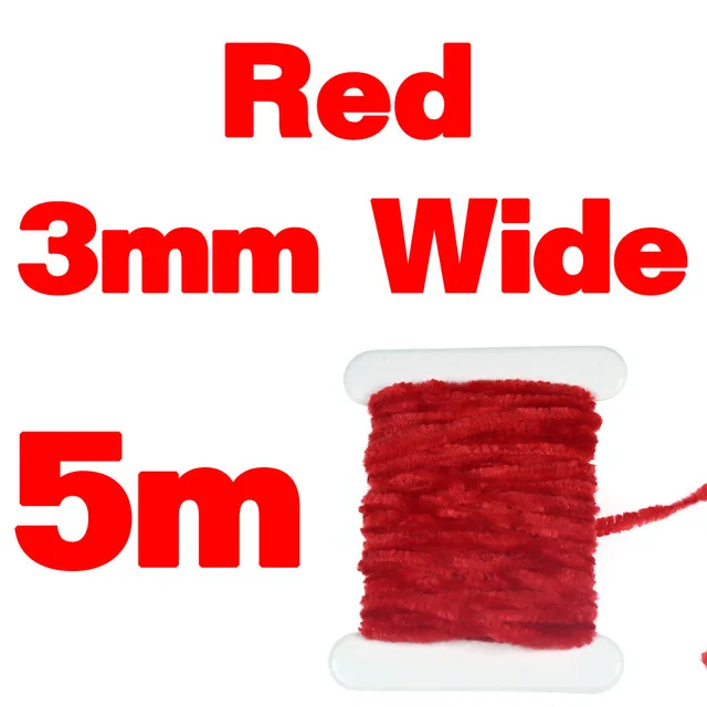Red 3mmX5m Wifreo 2 мм 3 мм завязывание мушек синель для шерстяных червей пиявки Стример Летать завязывание материал тела цвет красный черный оливковый желтый - Цвет: Red 3mmX5m