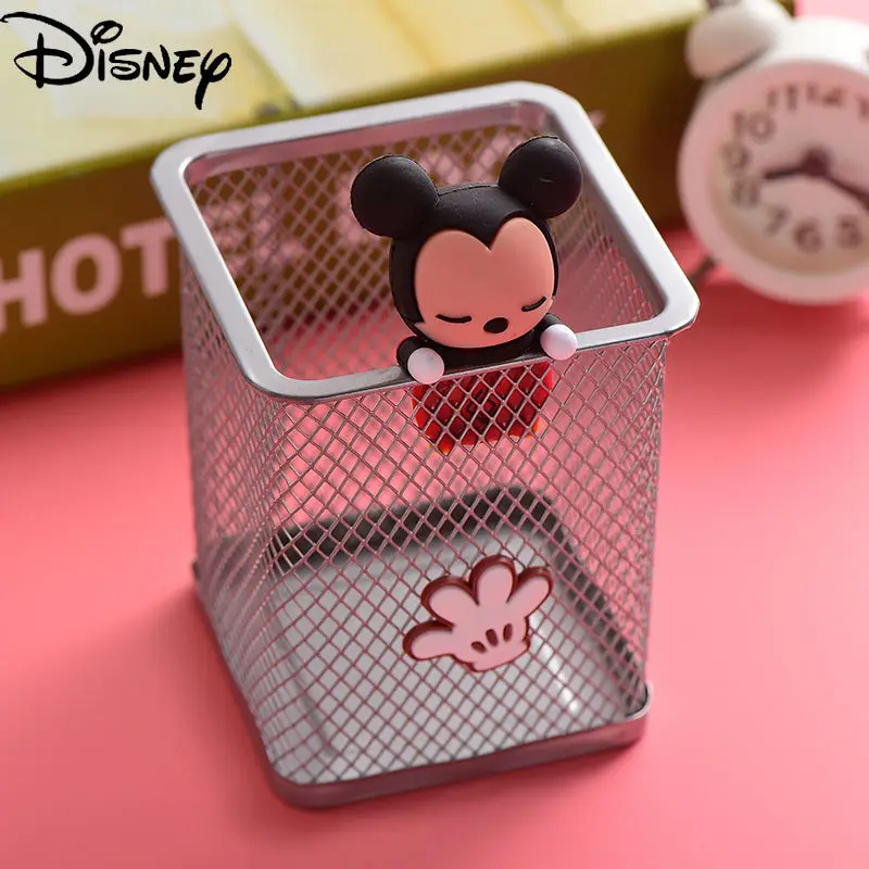 

Disney Mickey Minnie Cartoon Cute Three-dimensional Doll Student Pen Holder Creative Children's Stationery Storage Box