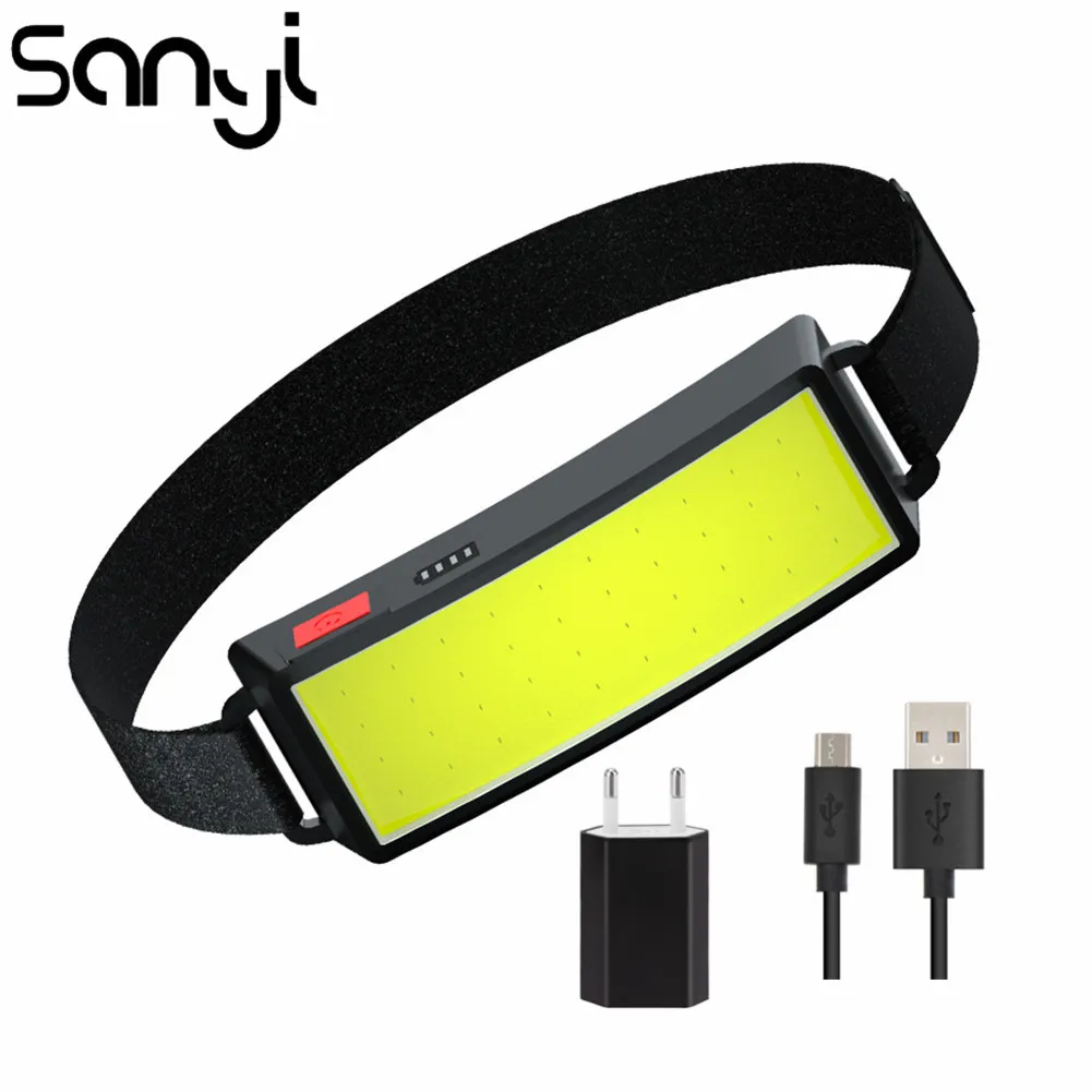 COB Headlamp 3 Modes Torch Headlight Emergency Working Light Flashlight Built-in Recharge Battery Camping Portable Lantern | Лампы и