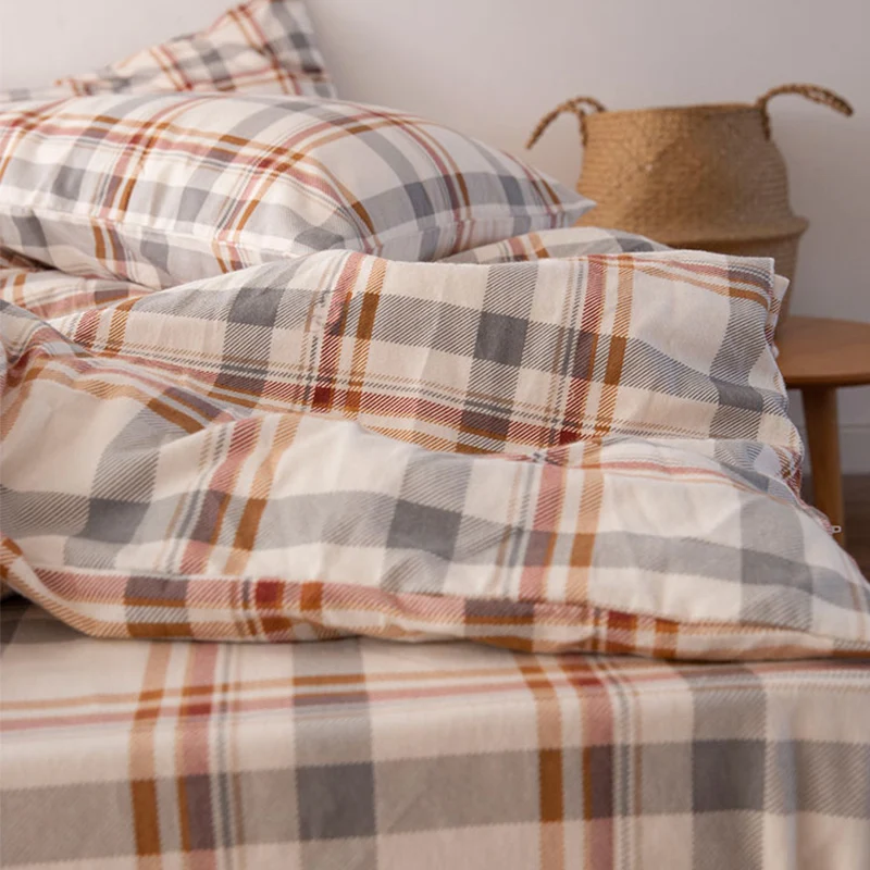 

Фланелевая простыня в шотландскую клетку с начесом, 100% хлопок, теплая супермягкая женская домашняя простыня, 1 шт., TJ6940