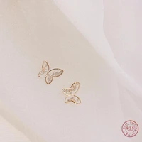 925 sterling silver bohemian golden hollow butterfly earrings women exquisite small casual jewelry accessories girlfriend gift
