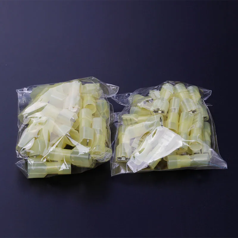 50 шт./25 пар синий/красный/желтый Лопата обжимные разъемы Мужской и Женский нейлон