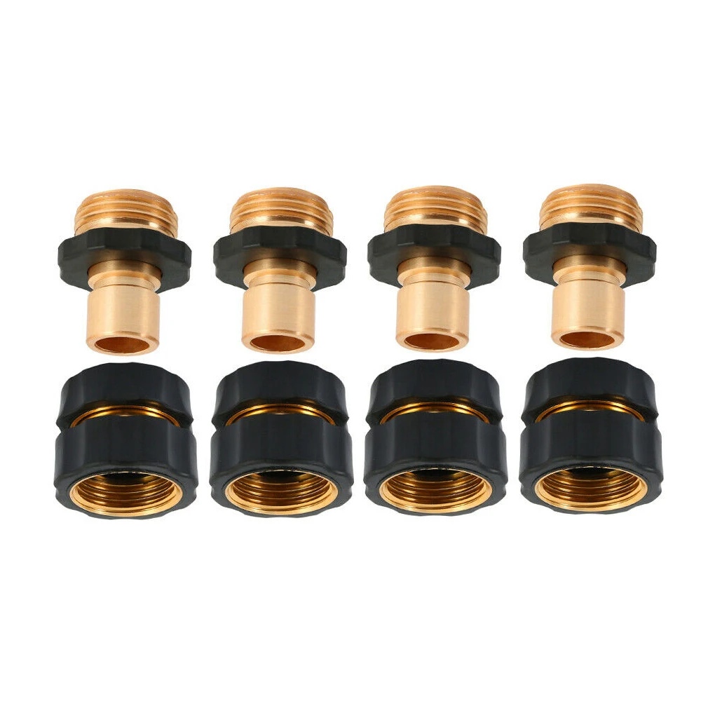 

4 Pairs Garden Hose Quick Connect Set Pressure Washer Tap Adapter Connectors Garden Hose Quick Connector
