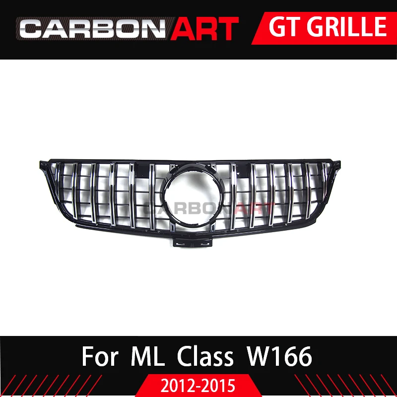 silver(2012-2015) Для Mercedes ML Class W166 GT Решетка переднего бампера для ML class ML250 W166 Решетка переднего бампера ML300 ML350 ml400 ML450 - Цвет: silver(2012-2015)